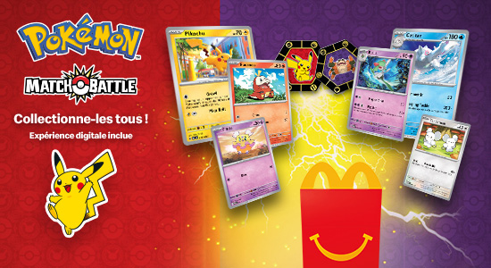 Maintenant, dans ton Happy Meal®: des jetons & des cartes Pokémon Unite !